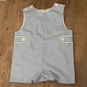 Classic Light Blue Gingham Boys' One-Piece Romper